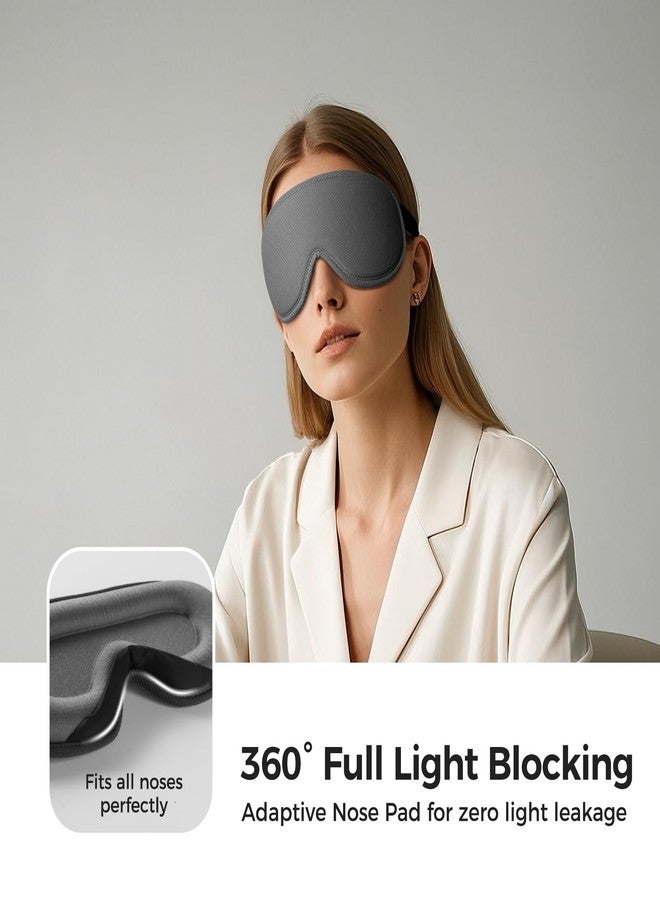 pack all Light Blocking Sleep Mask for Men and Women, 3D Eye Mask for Pressure-Free Sleep, Soft Sleeping Eye Cover with Adjustable Elastic Strap, Grey - Image 3